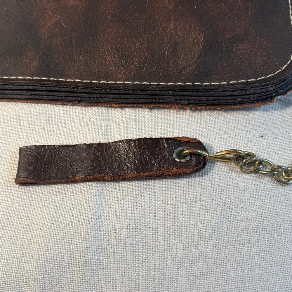 Vintage Leather Biker Wallet w/ Chain